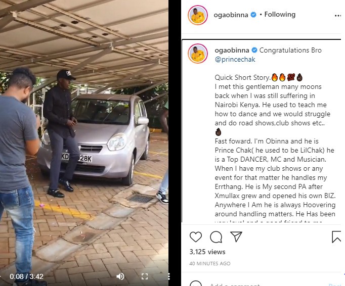 Oga Obinna Gifts His Friend With A New Car, For been there for him when He Was Broke,