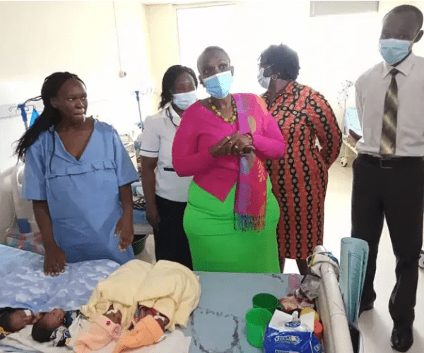 A 25-year-old woman from Thika has a reason to express gratitude to God after she gave birth to quadruplets.