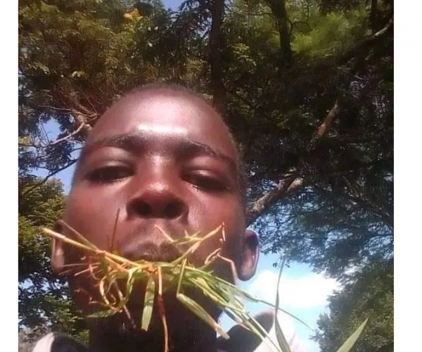 BRIAN KIBET, JKUAT student who was arrested after Trespassing State House shares photos eating grass says he is mad