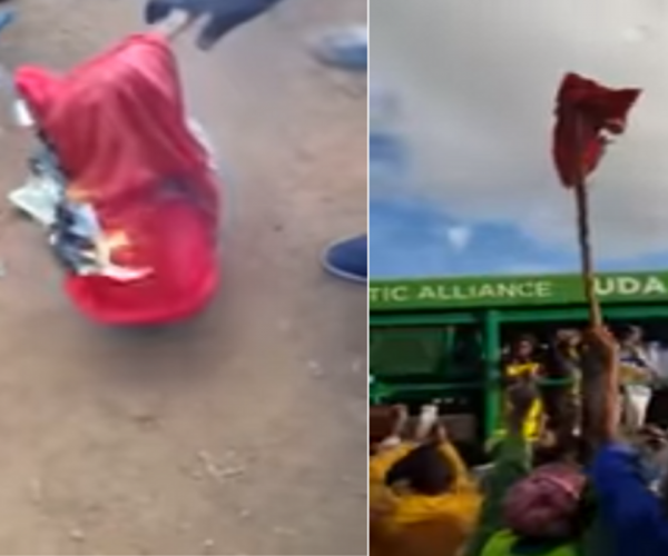 Nightmares for as UHURU Kiambaa residents burn Jubilee t-shirts in broad daylight claim RUTO’s is their Man