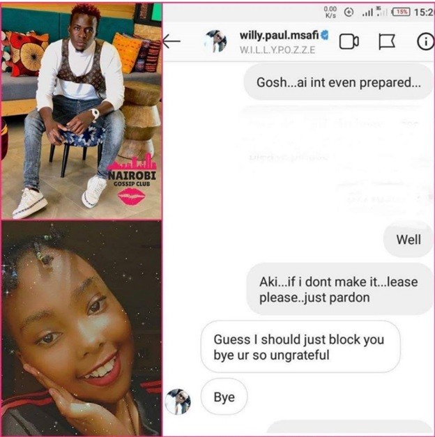 ‘Naeza kutumia Uber?’ Serial woman eater, WILLY PAUL, caught luring an 18 yr old lady to SEX – Private chats leak