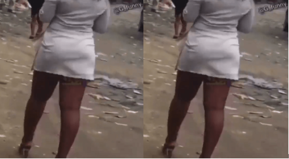 Hasara Tupu! See how this thirsty guy salivating on a lady's nyash in public embarrassed himself (VIDEO)
