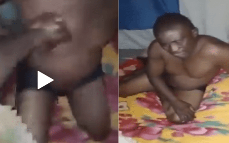 Man begs for mercy like a toddler after he was busted ‘chewing’ married woman in her matrimonial bed – Bibi ya wenyewe sumu! (VIDEO).