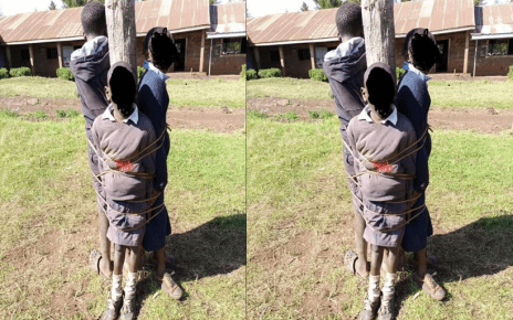 Kenyan's Angry After pupils Tied To a pole Picture Goes Viral-Punishment For Late coming