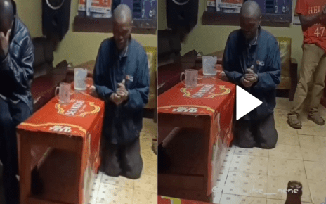 Interesting video of drunkards praying for Chang’aa and keg in a dingy bar lights up the internet – Never a dull day in Kenya (WATCH).