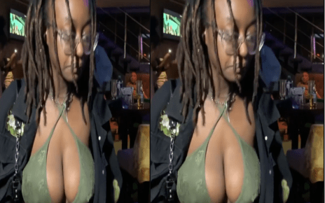 video of a braless slay queen in the same club where a pantless slay queen was spotted (WATCH).