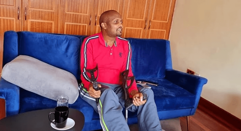 Watch Moses Kuria walking unaided after accident for the first Time[Video]