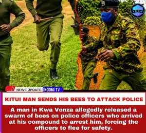 Breaking: Drama as Man Releases Bees on Police Officers Who Came to Arrest Him, Forcing Them to Flee for Safety (VIDEO)